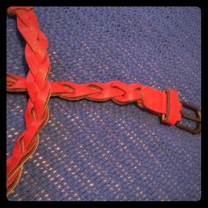 Red braided belt